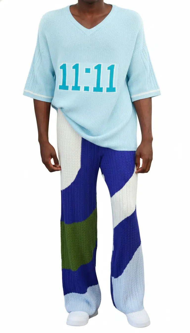 Luka Pants - Ocean Print Oversized Blue Pant