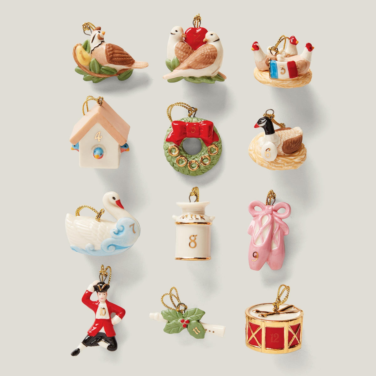 Twelve Days Of Christmas 12-Piece Mini Ornament Set
