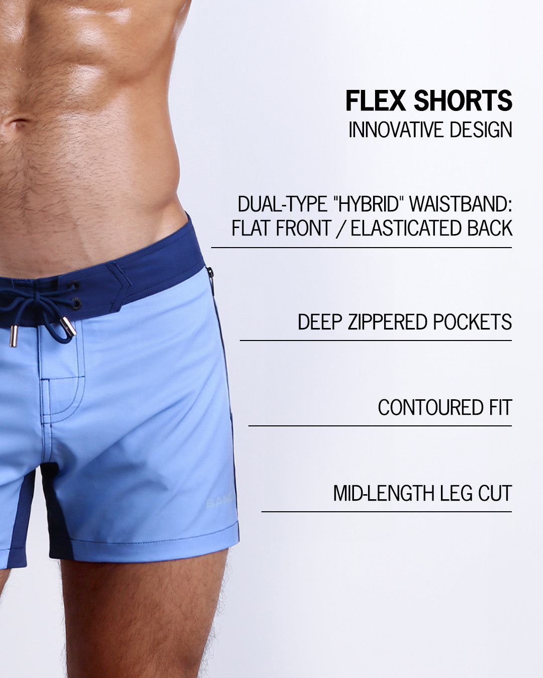 CASINO ROYALE (BLUE) - Flex Shorts