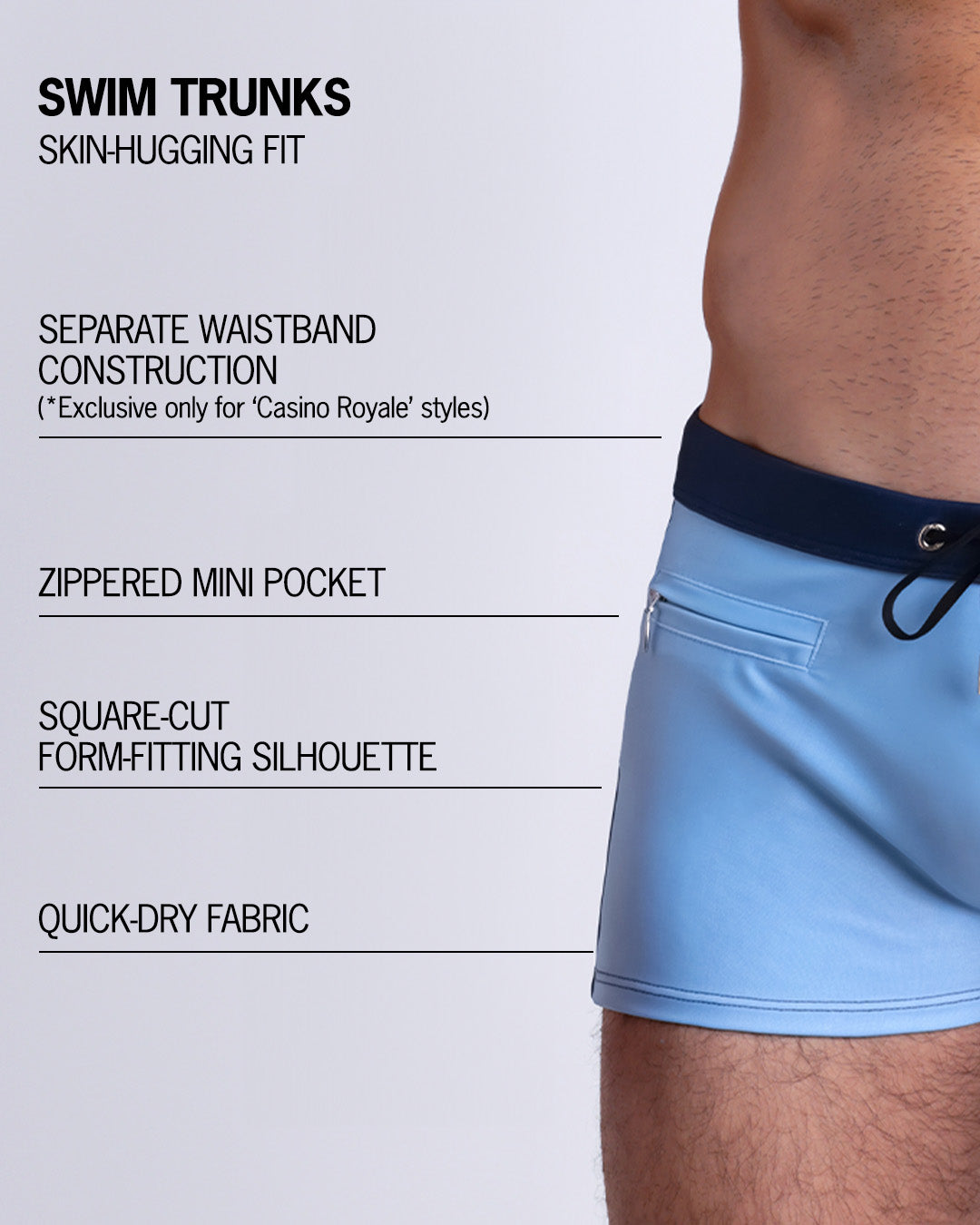 CASINO ROYALE (BLUE) - Swim Trunks