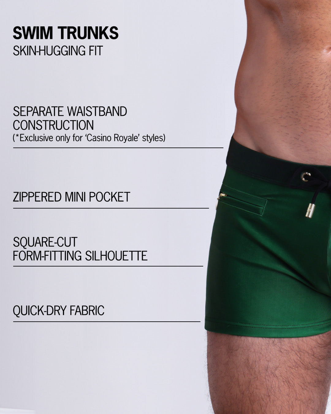 CASINO ROYALE (GREEN) - Swim Trunks