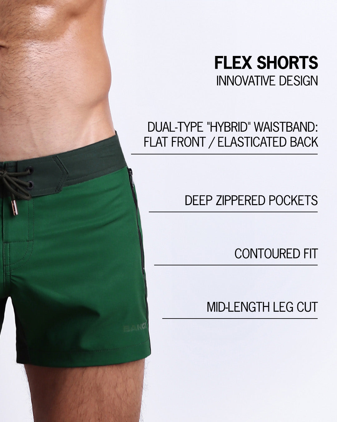 CASINO ROYALE (GREEN) - Flex Shorts