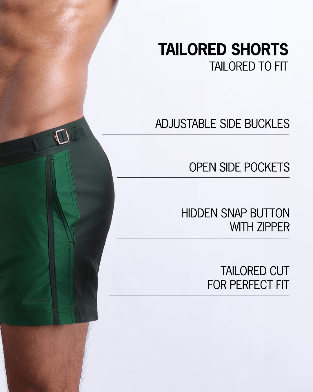 CASINO ROYALE (GREEN) - Tailored Shorts