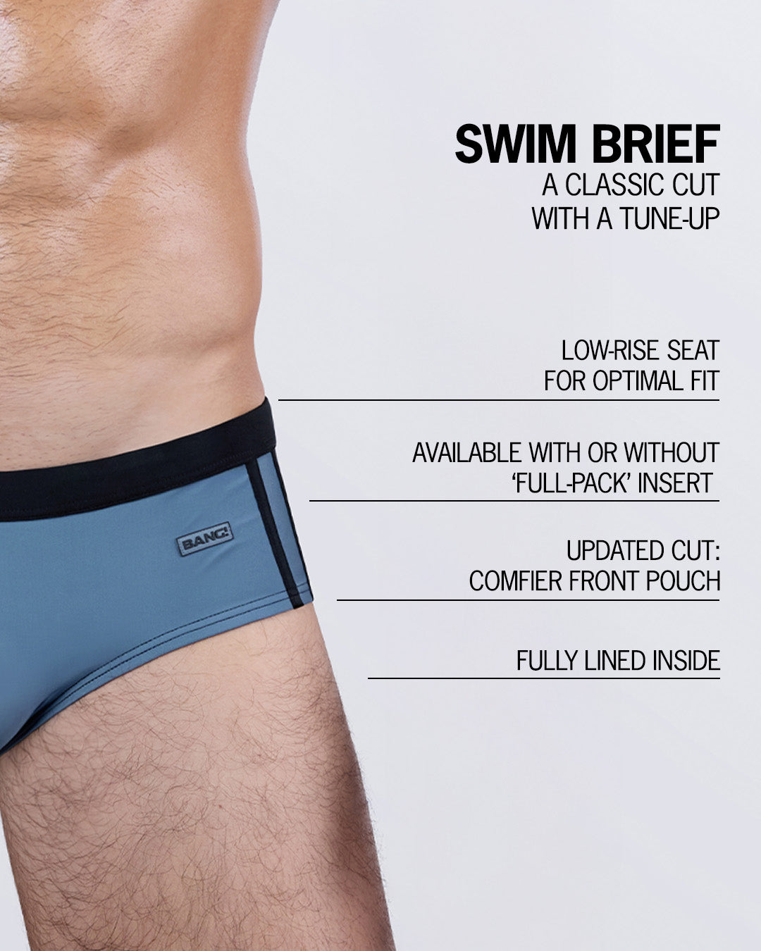 CASINO ROYALE (GREY) - Swim Brief