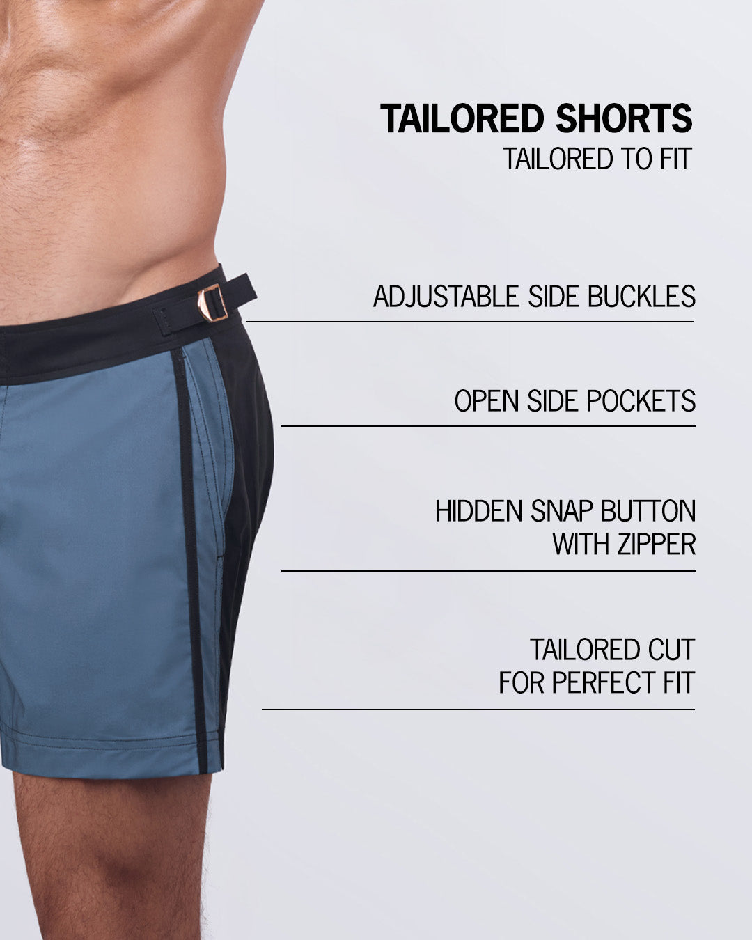 CASINO ROYALE (GREY) - Tailored Shorts