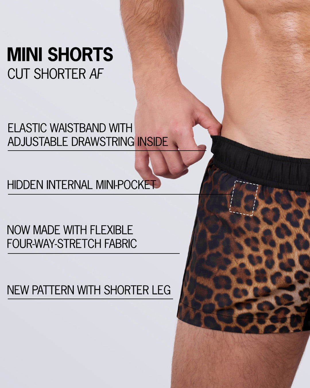 CASINO ROYALE (LEOPARD + BLACK) - Mini Shorts
