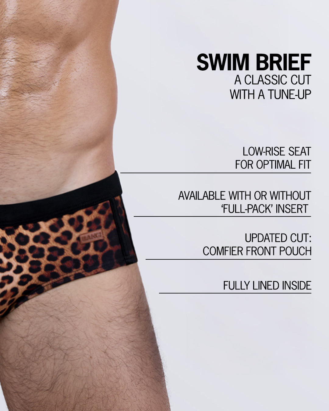 CASINO ROYALE (LEOPARD + BLACK) - Swim Brief