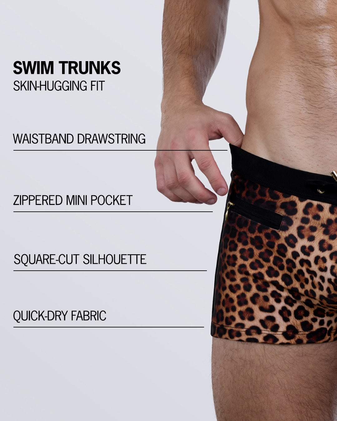 CASINO ROYALE (LEOPARD + BLACK) - Swim Trunks