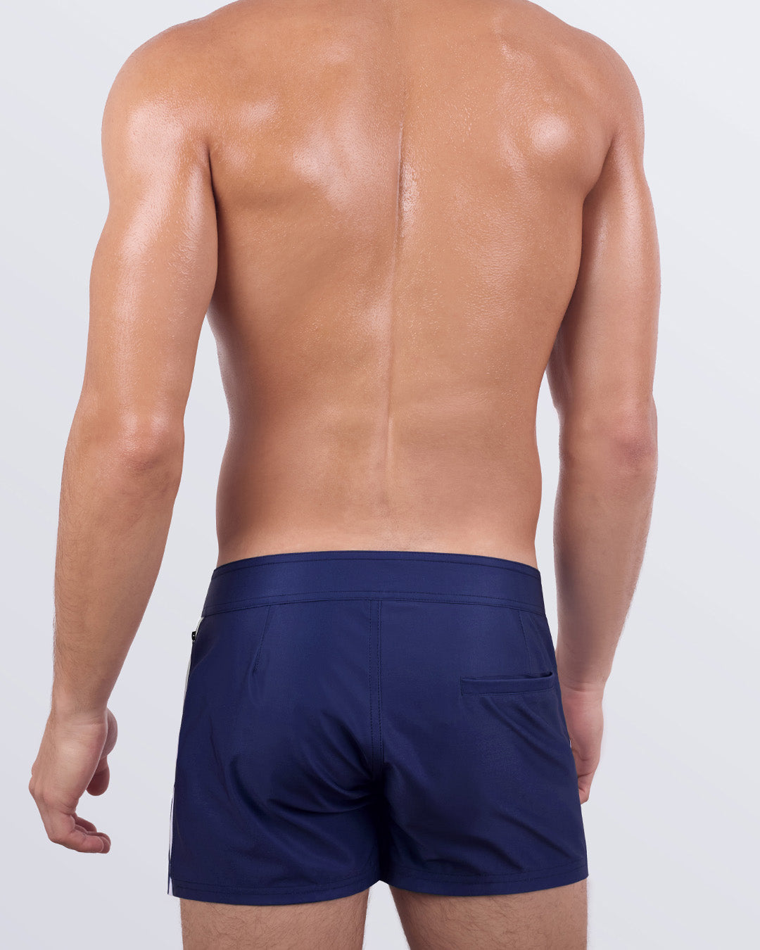CASINO ROYALE (WHITE + NAVY BLUE) - Beach Shorts