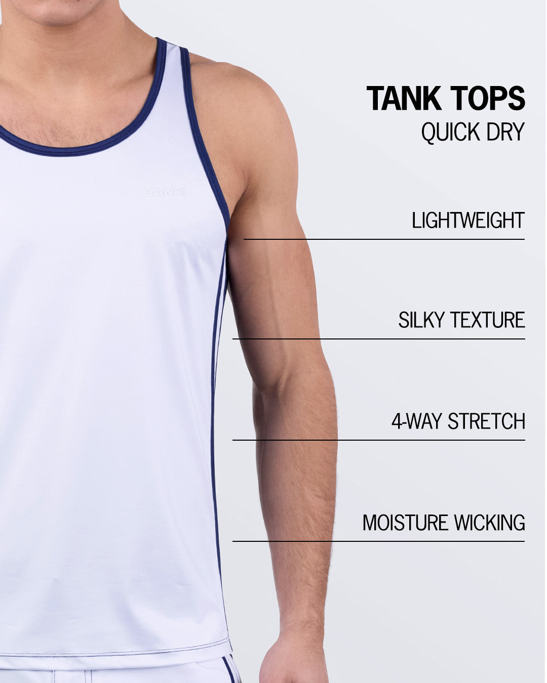 CASINO ROYALE (WHITE + NAVY BLUE) - Tank Top