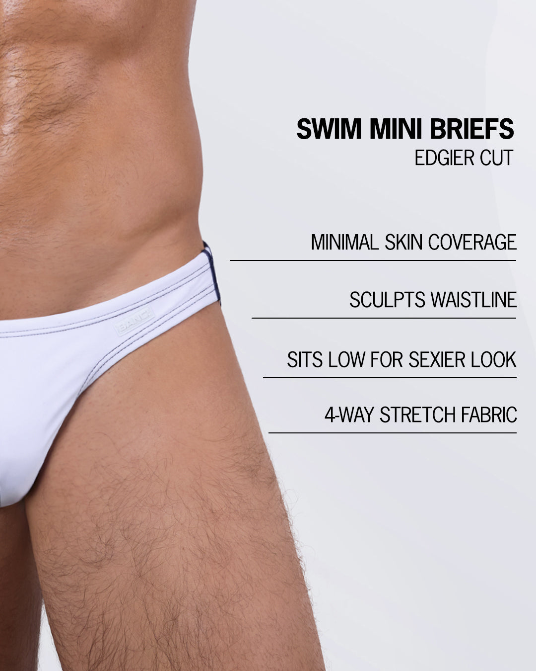 CASINO ROYALE (WHITE + NAVY BLUE) - Swim Mini Brief