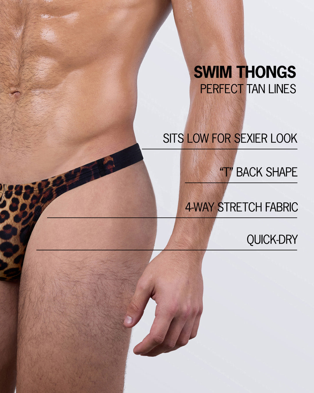 CASINO ROYALE (LEOPARD + BLACK) - Swim Thong