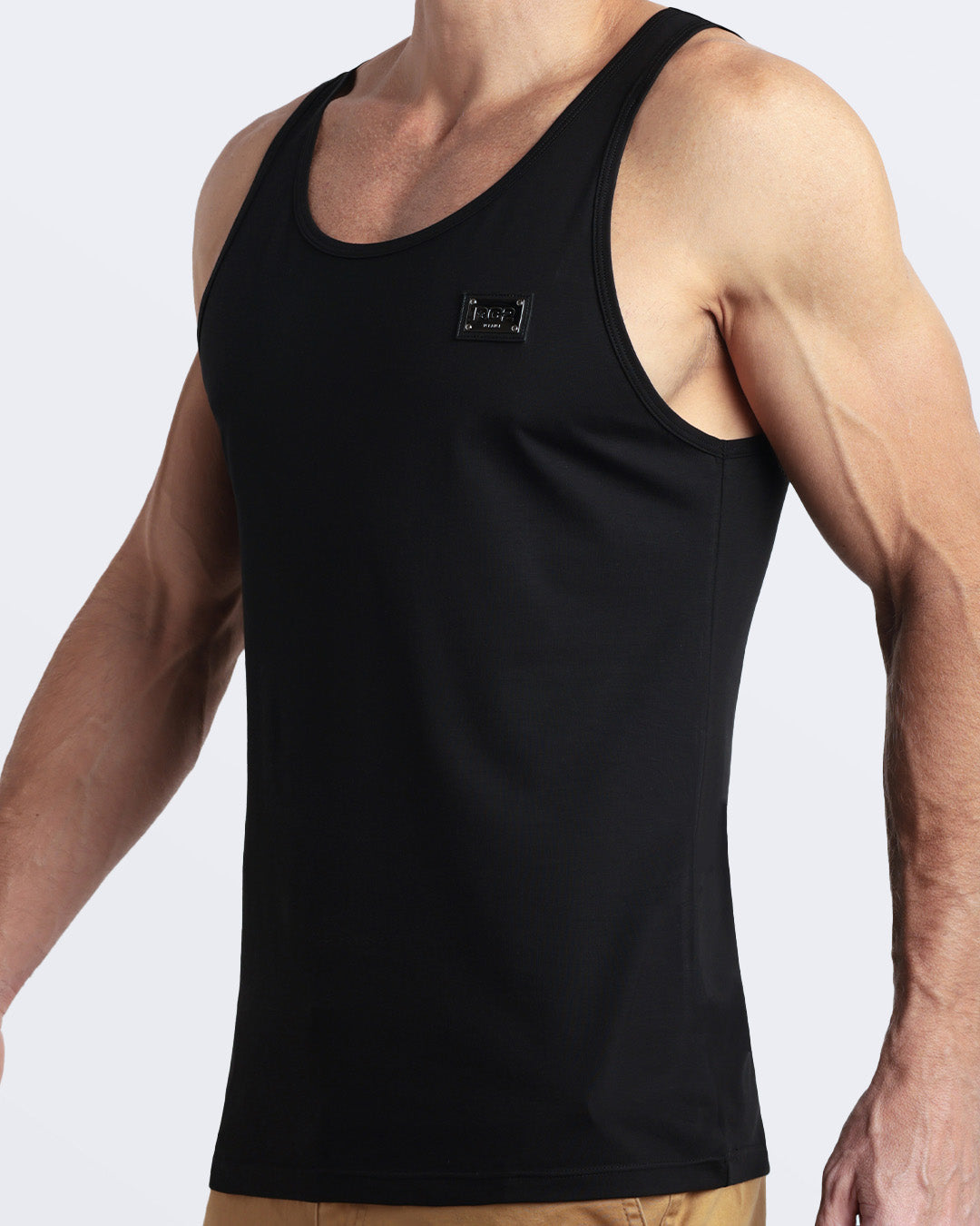 EXACT BLACK - Modal Cotton Tank Top | DC2