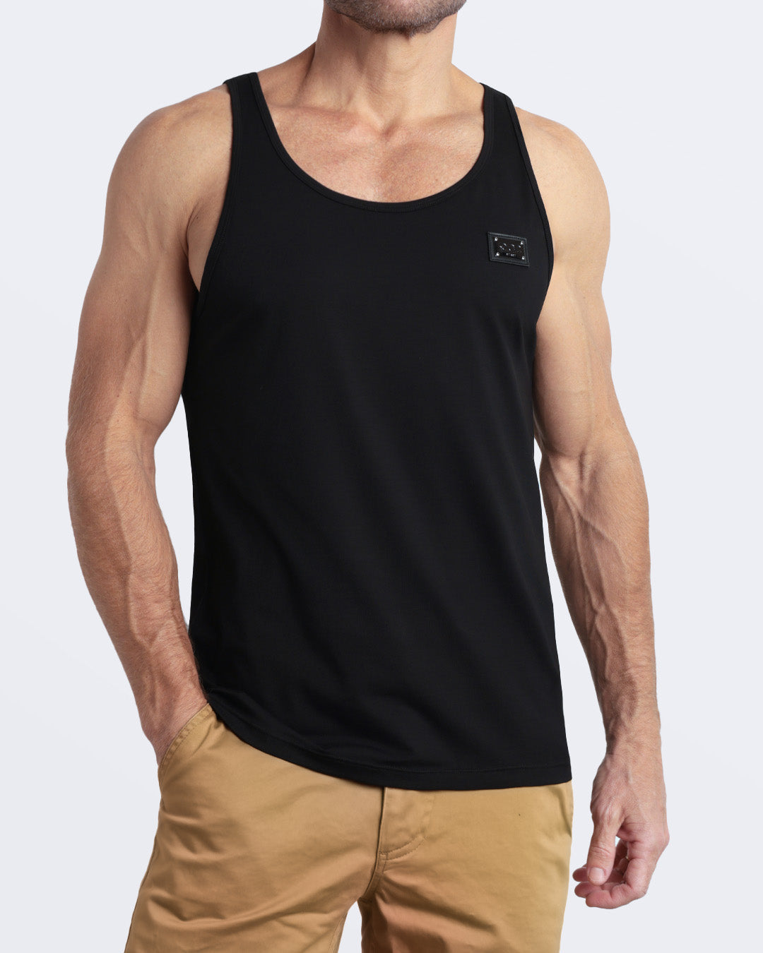 EXACT BLACK - Modal Cotton Tank Top | DC2