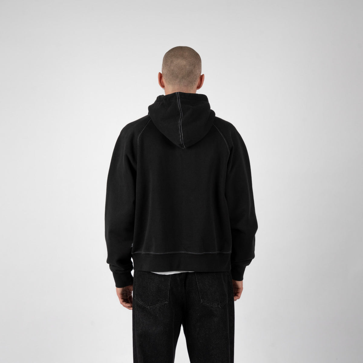 Kellen Cropped Pigment-Dyed Studded Zip Hoodie