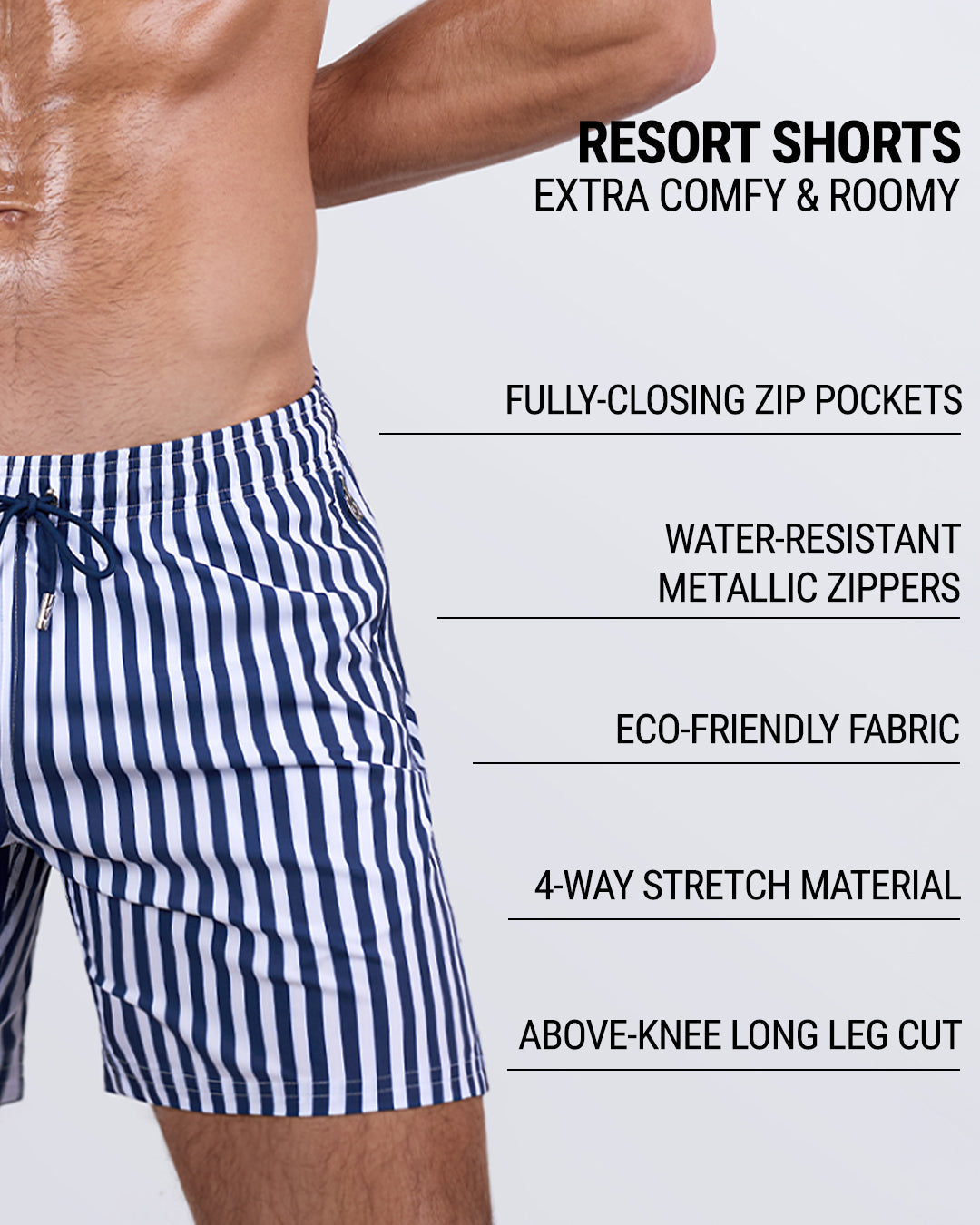 FAST LINES (NAVY BLUE) - Resort Shorts | DC2