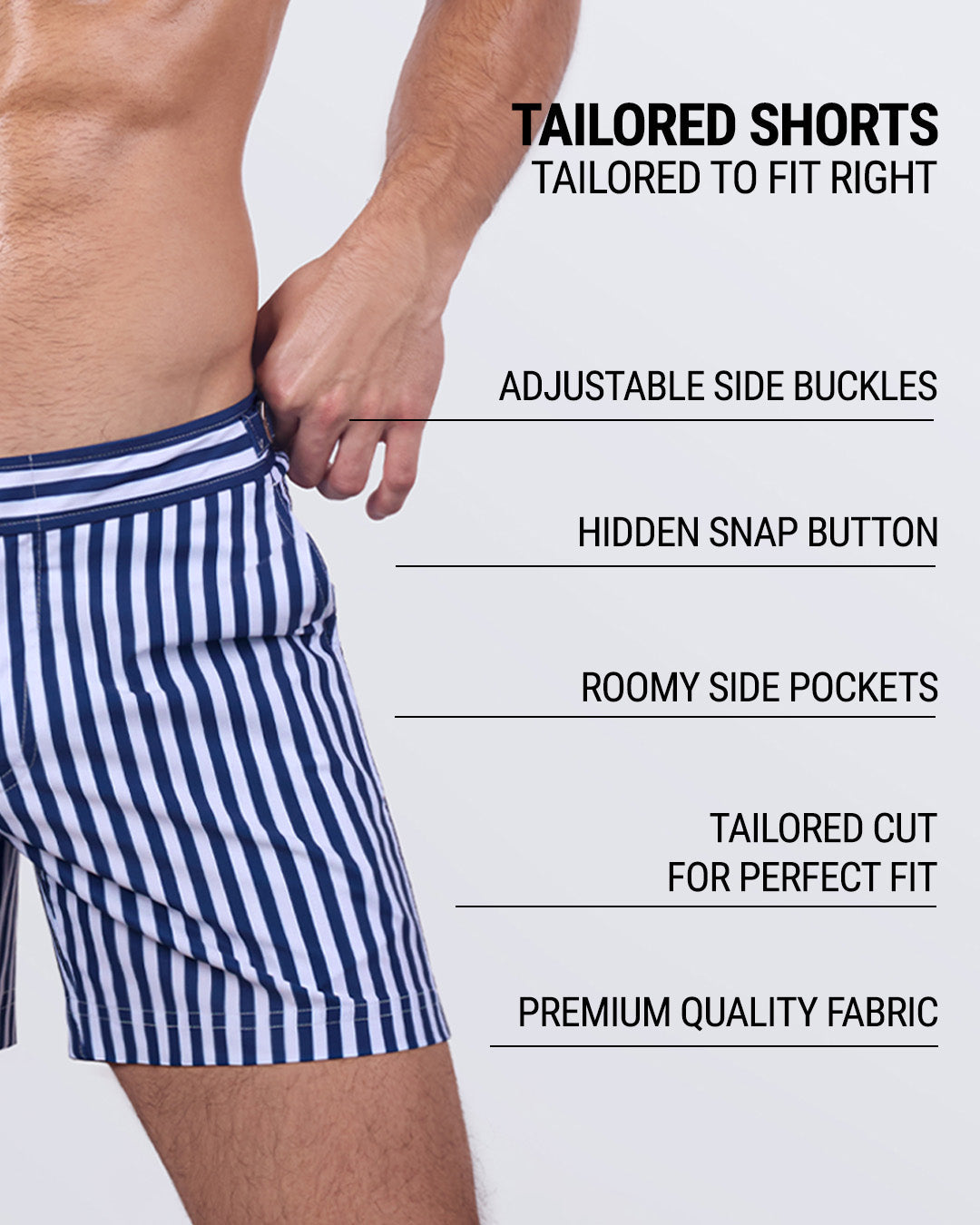 FAST LINES (NAVY BLUE) - Tailored Shorts | DC2