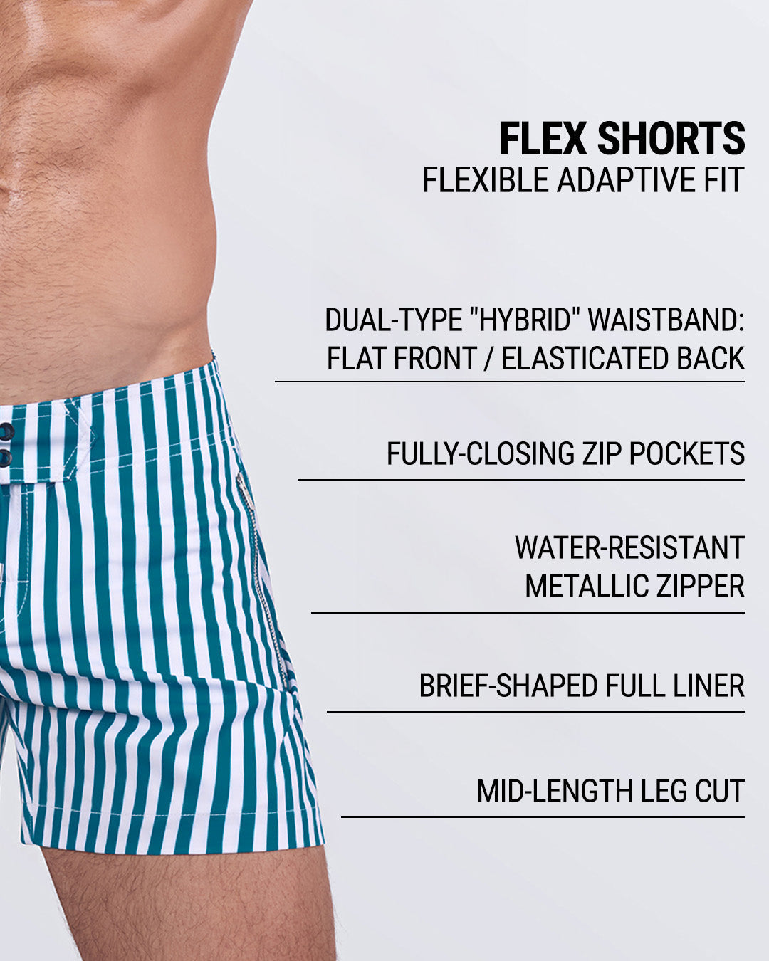 FAST LINES (PACIFIC GREEN) - Flex Shorts | DC2