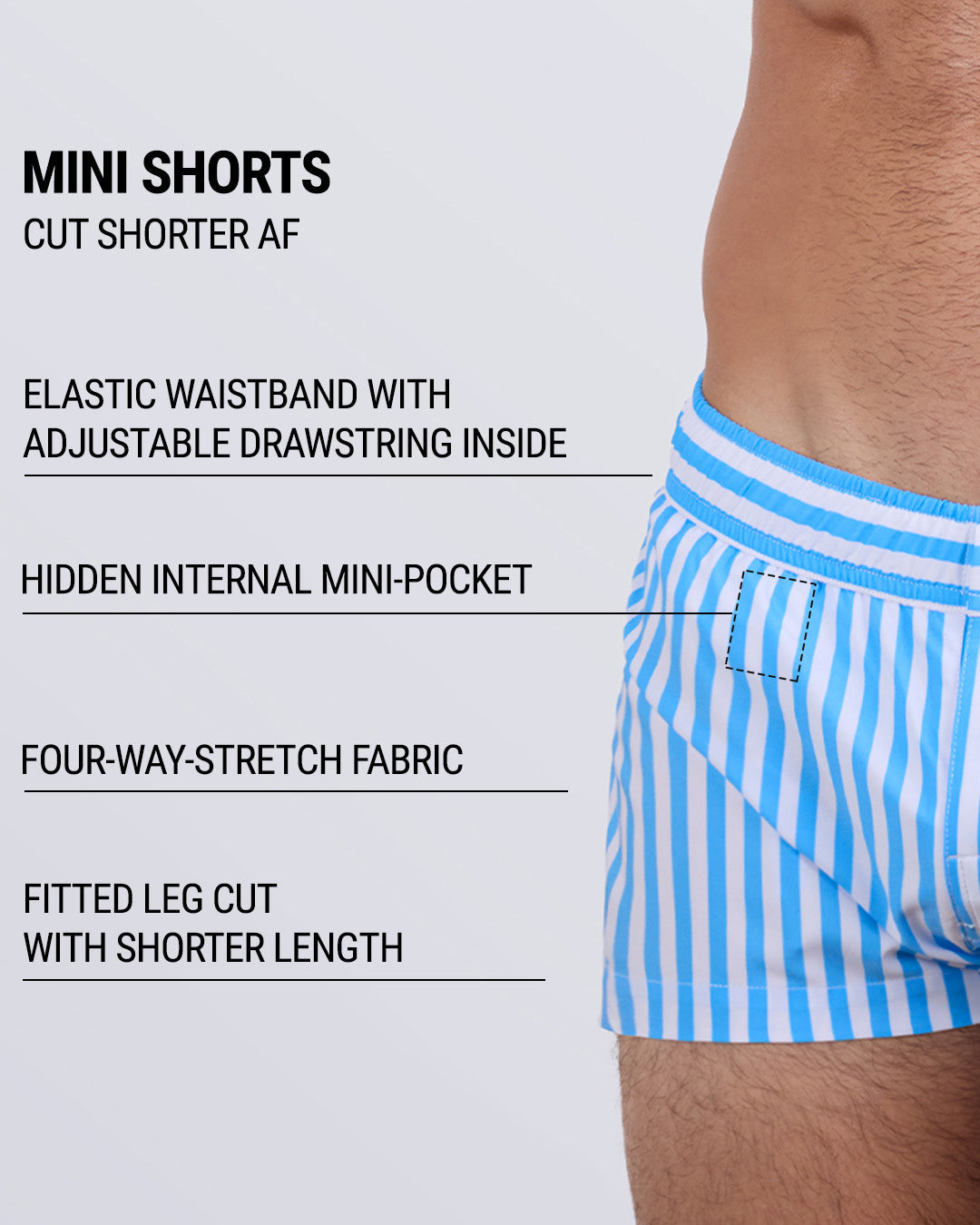 FAST LINES (SKY BLUE) - Mini Shorts | DC2