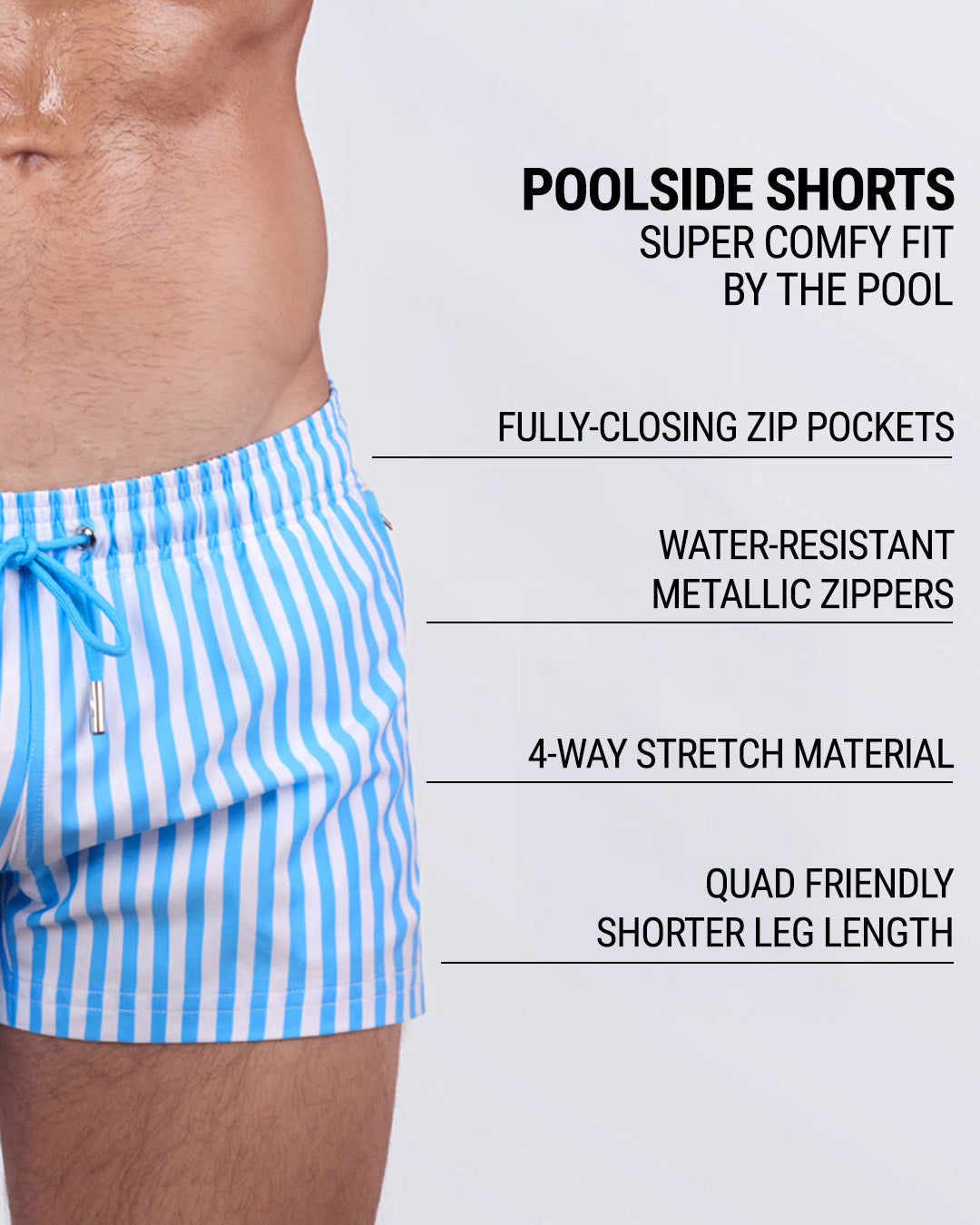 FAST LINES (SKY BLUE) - Poolside Shorts | DC2