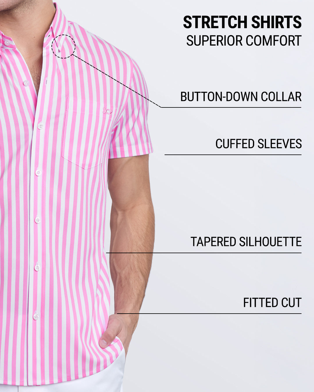 FAST LINES (CHILL PINK) - Stretch Shirt | DC2
