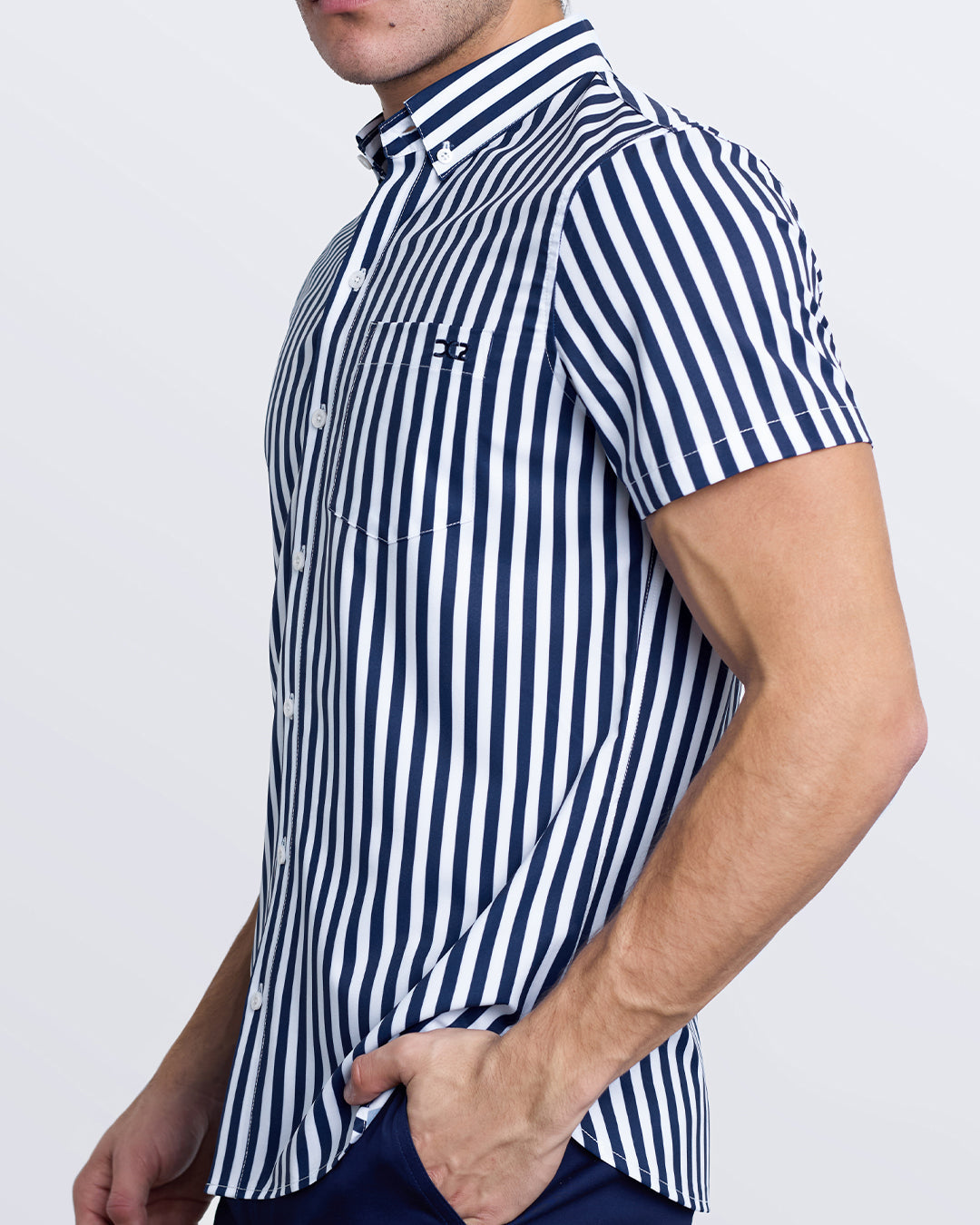 FAST LINES (NAVY BLUE) - Stretch Shirt | DC2