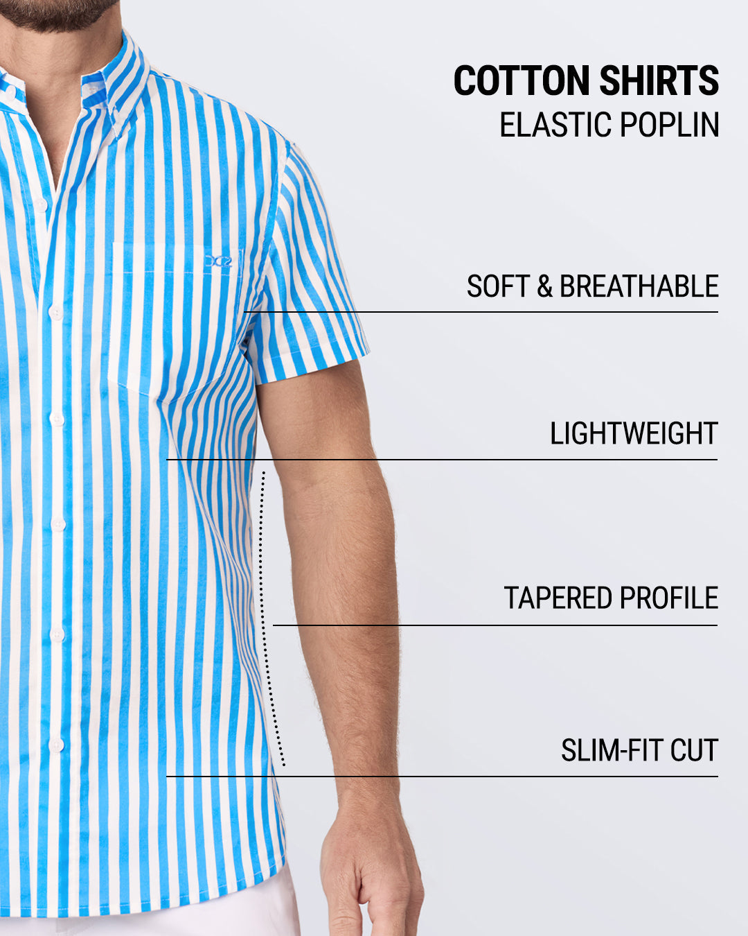 FAST LINES (SKY BLUE) - Cotton Shirt | DC2