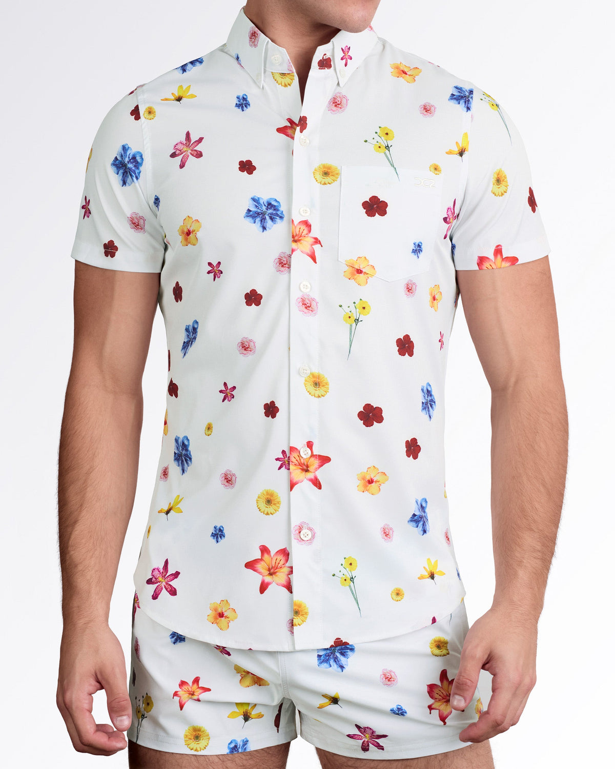 FLOWER POWERS (CREAM) - Stretch Shirt | DC2