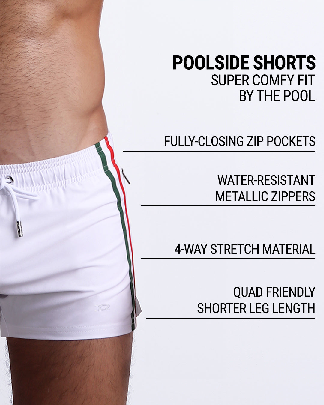 FORZA WHITE - Poolside Shorts | DC2
