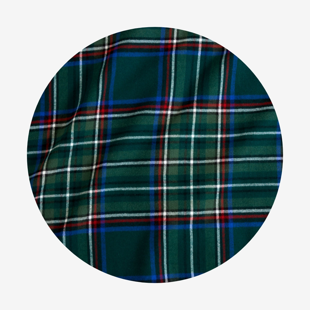 Green Tartan Plaid Adult Flannelette Poshmas Hat
