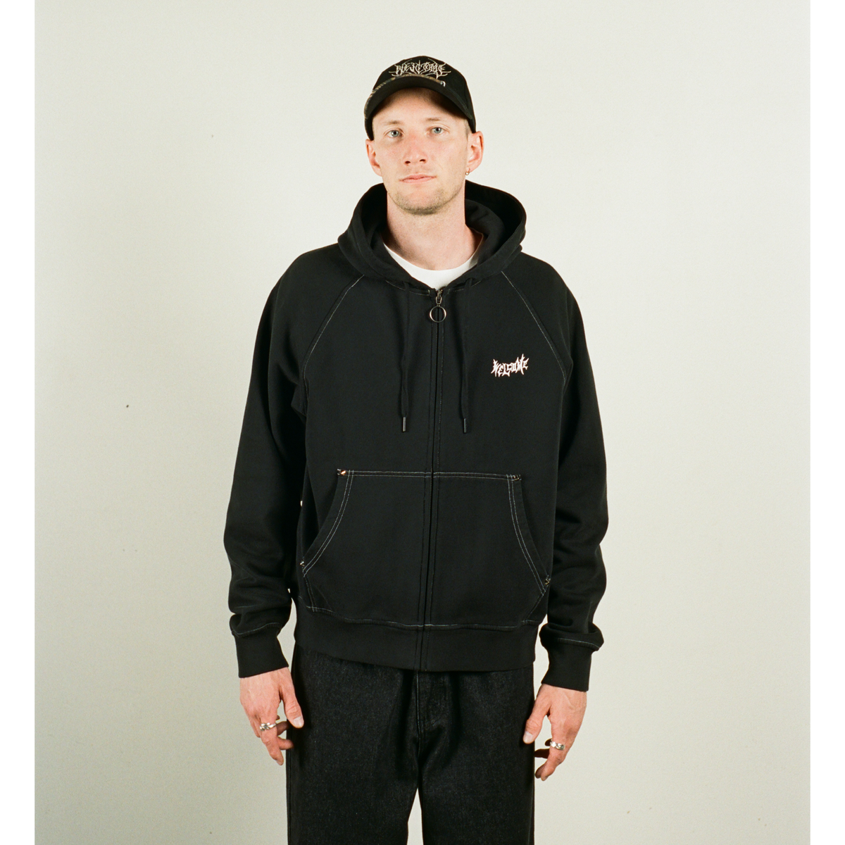 Vamp Pigment-Dyed Crop Zip Hoodie