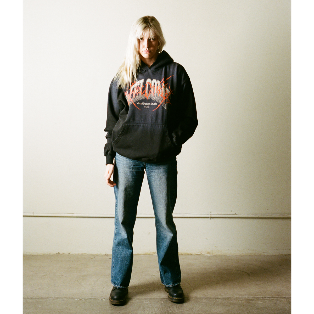 Coupled Sun Fade Distressed Hoodie