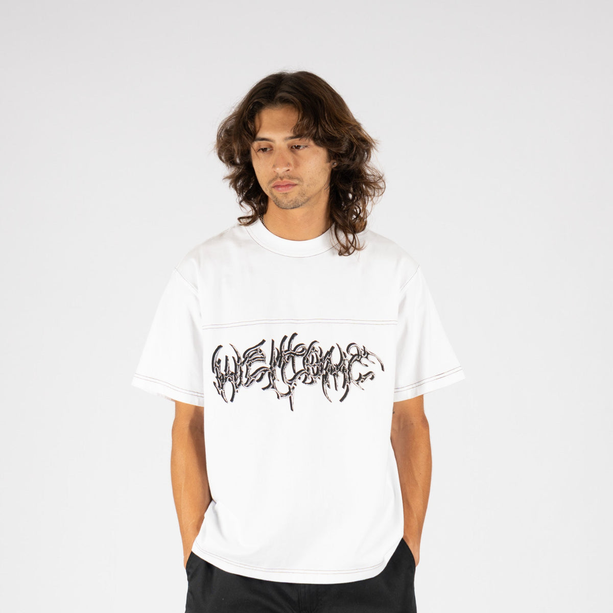 Spire Boxy Contrast Stitch Football Tee