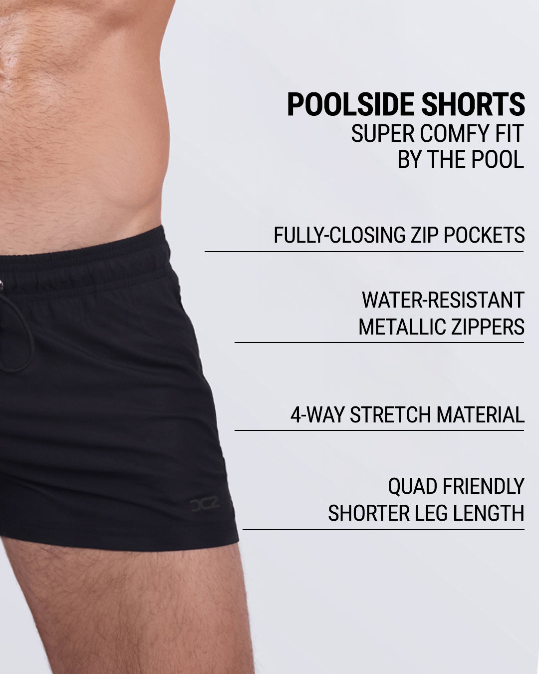 JET BLACK - Poolside Shorts | DC2
