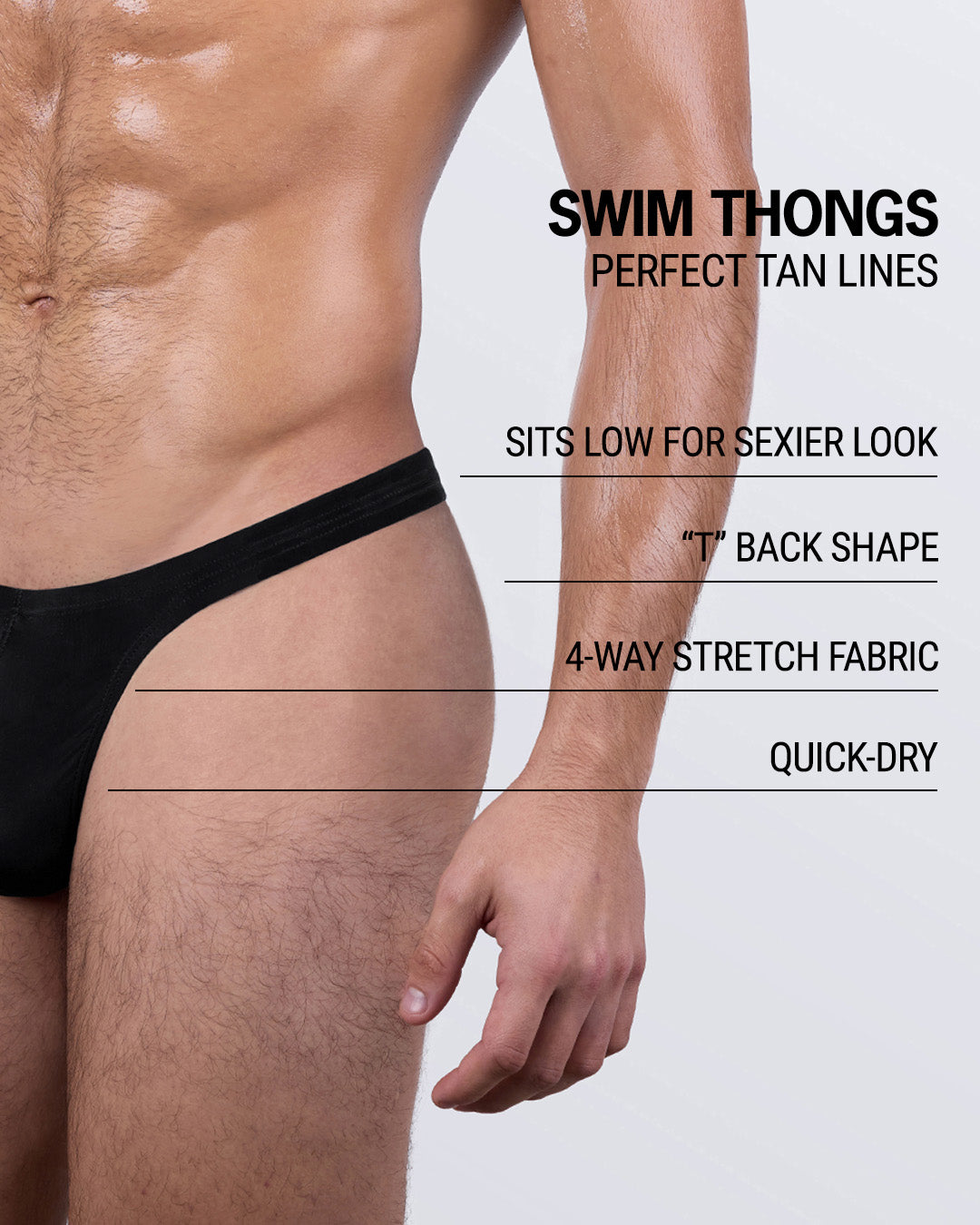 JET BLACK - Swim Thong | DC2