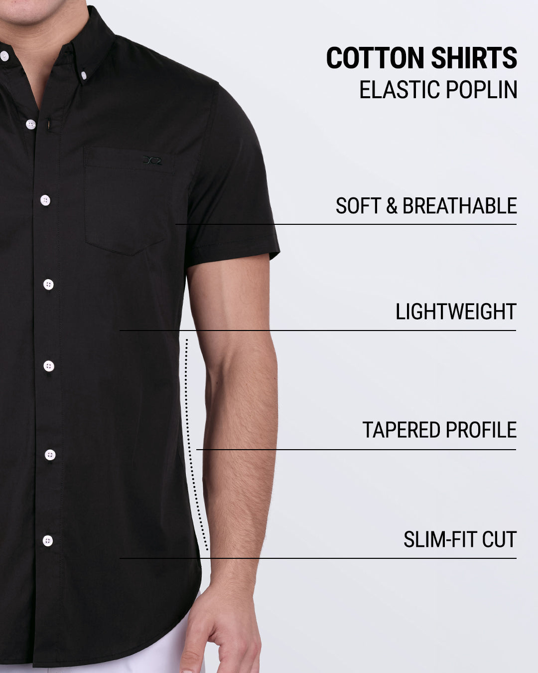 JET BLACK - Cotton Shirt | DC2