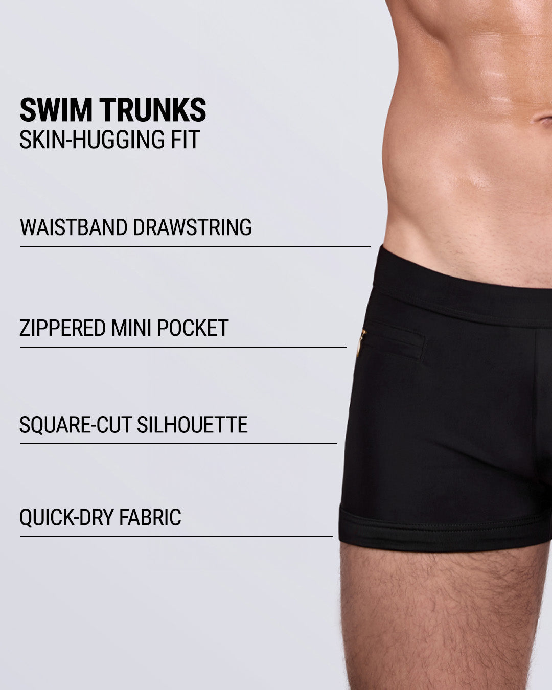 JET BLACK - Swim Trunks | DC2