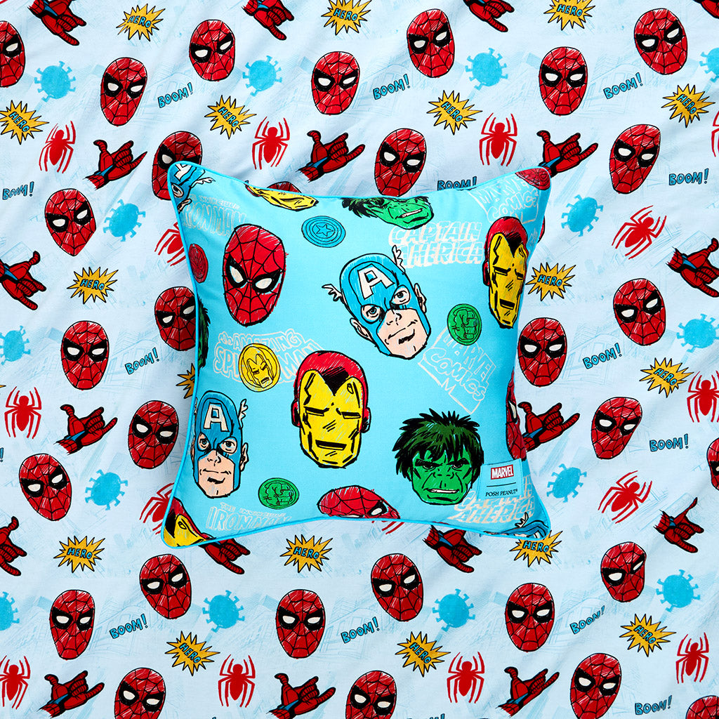 Marvel Heroes Square Throw Pillow Cover