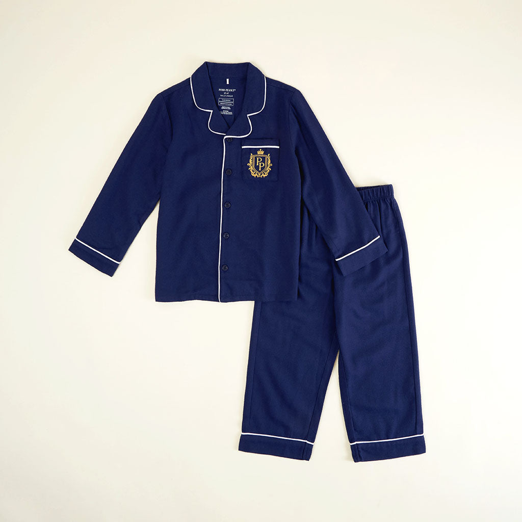 Navy Flannelette Luxe Pajama Set