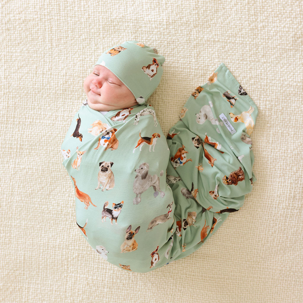 Posh Puppies Swaddle Beanie Set