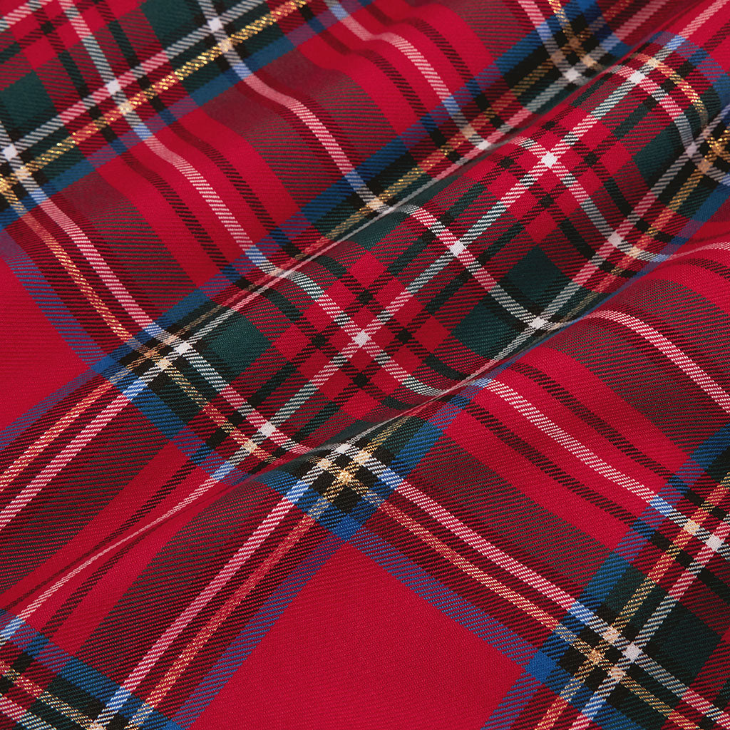 Red Tartan Plaid French Terry Quarter Zip Sweatshirt