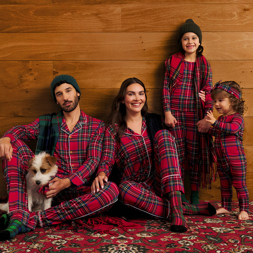 Red Tartan Plaid Classic Pajama Set