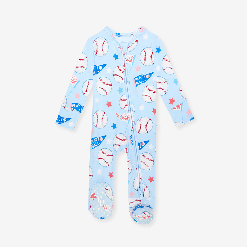 Play Ball Footie Zippered One Piece