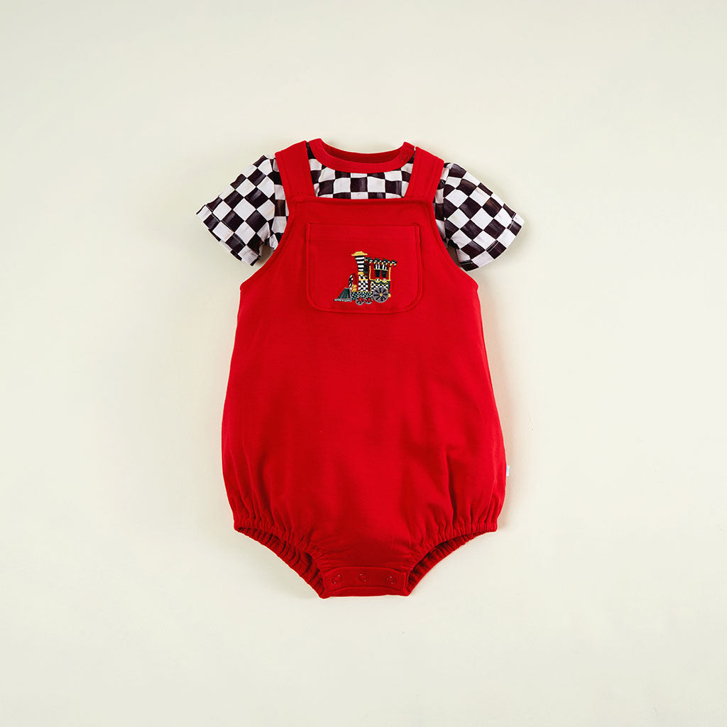 MacKenzie-Childs Train Bodysuit French Terry Overall Set