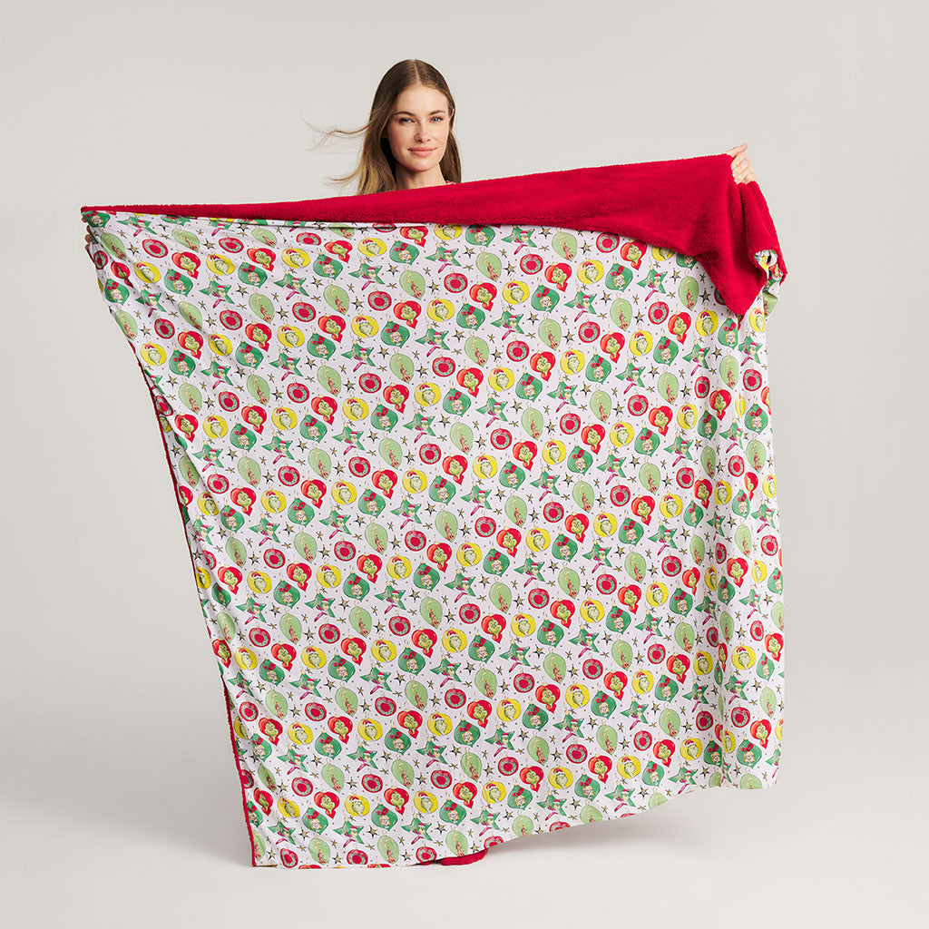 Dr. Seuss Grinchmas Ornaments Luxe Plush Patoo® Blanket
