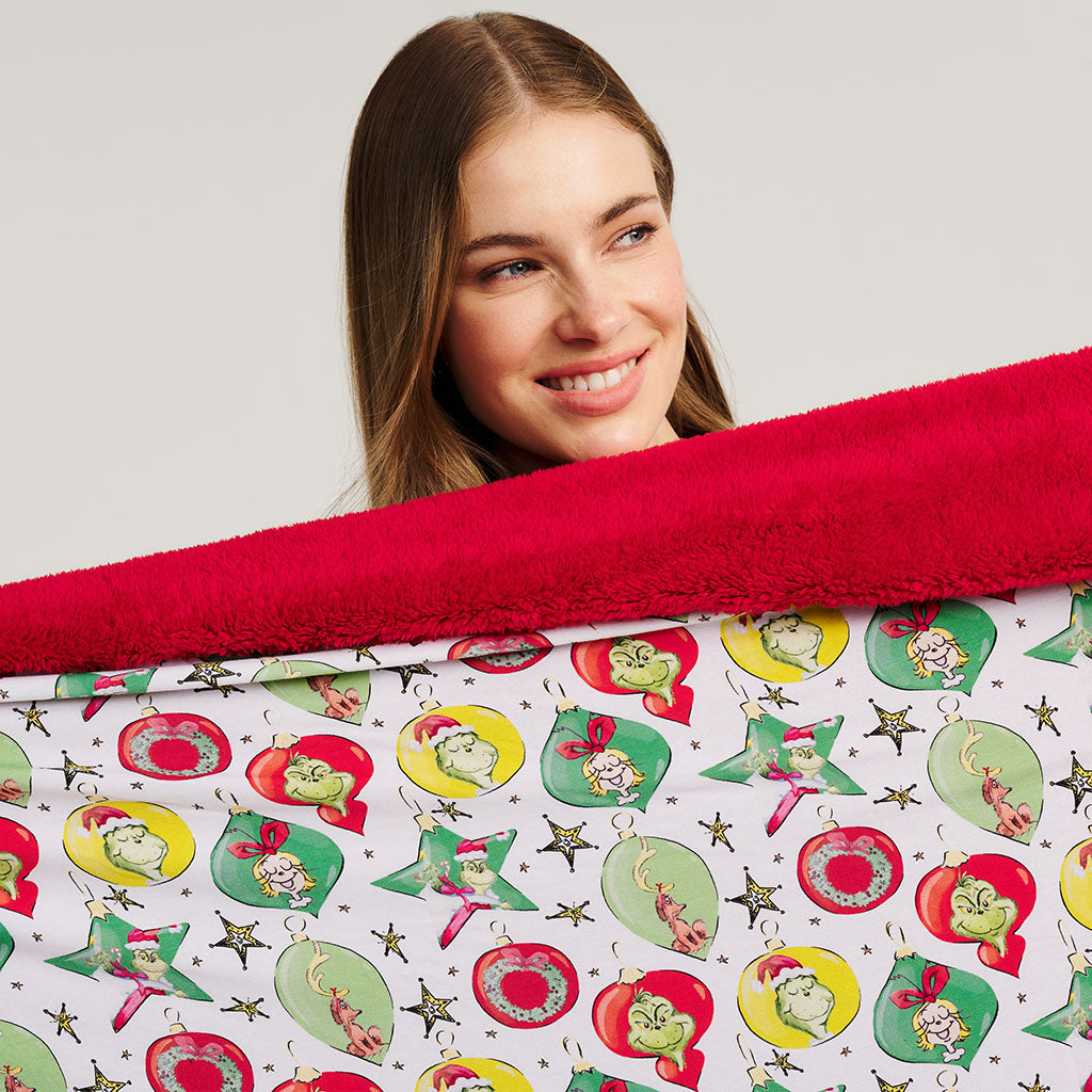Dr. Seuss Grinchmas Ornaments Luxe Plush Patoo® Blanket