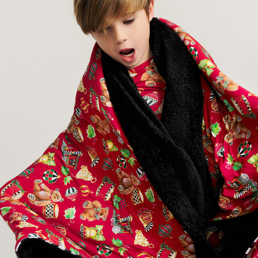 MacKenzie-Childs Holiday Toys Luxe Plush Patoo® Blanket