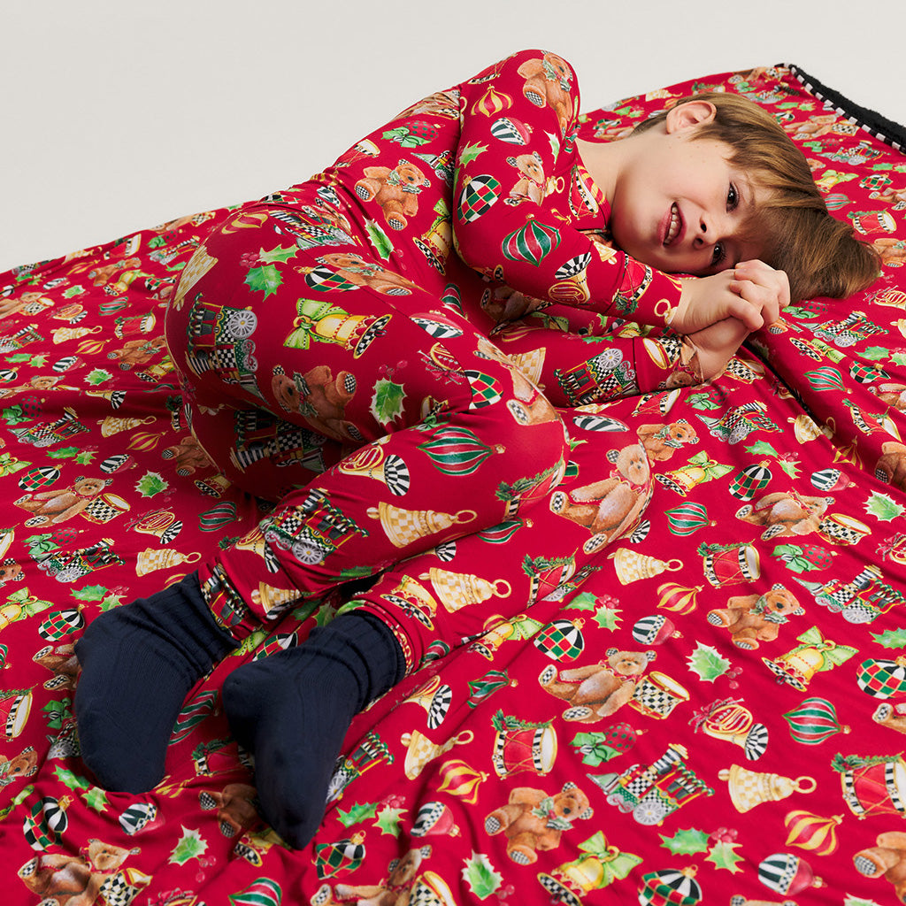 MacKenzie-Childs Holiday Toys Luxe Plush Patoo® Blanket
