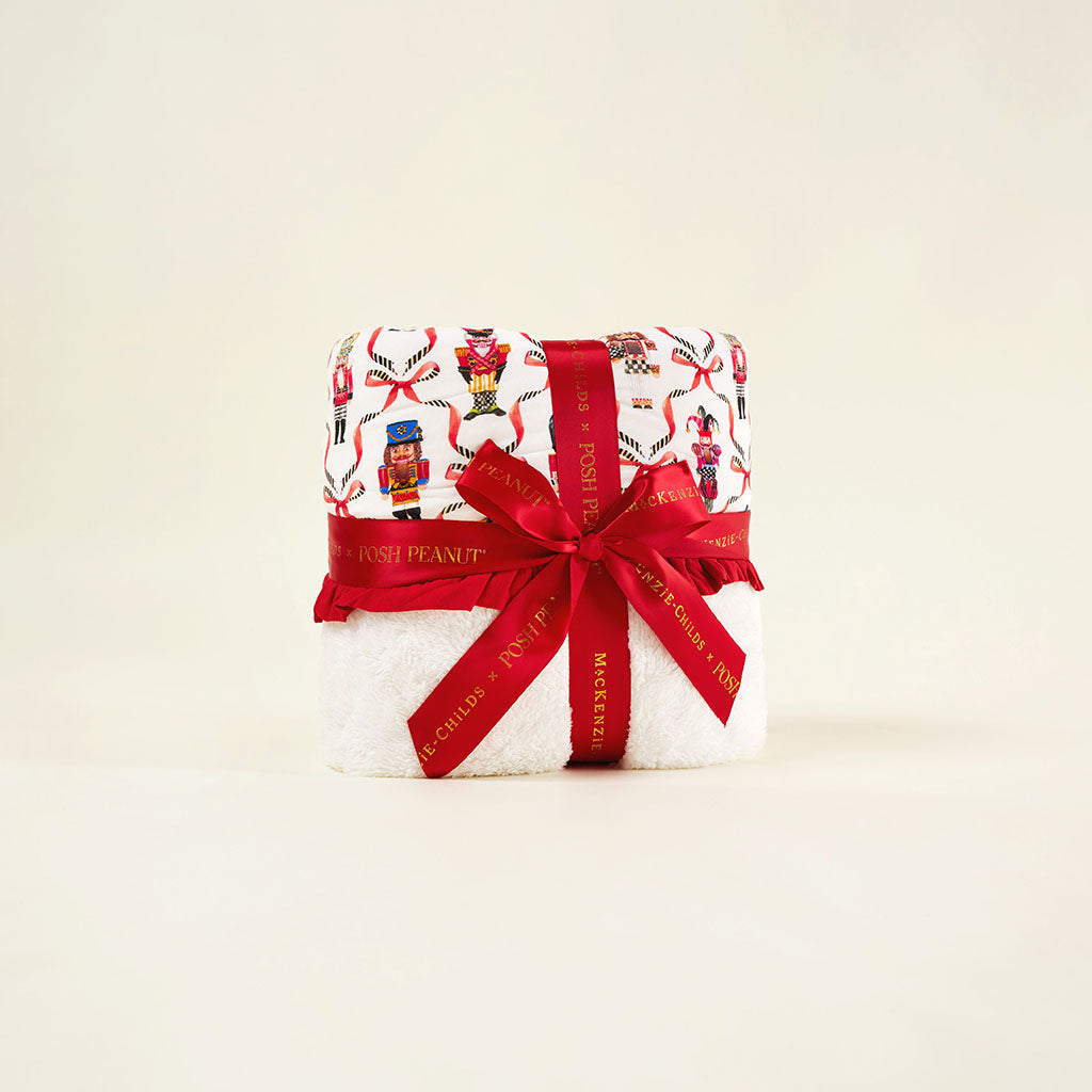 MacKenzie-Childs Nutcrackers Ruffled Luxe Plush Patoo® Blanket