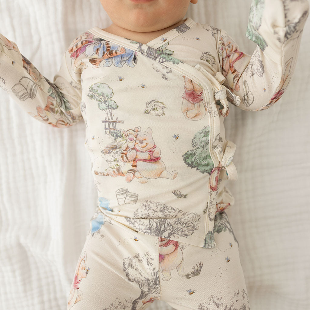 Disney Hundred Acre Wood Tie-Front Kimono Set